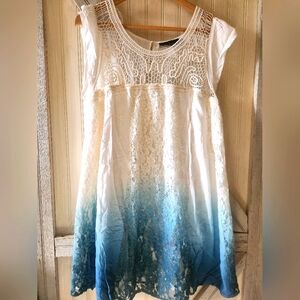 Anthropologie BLU PEPPER ombre lace crochet above knee mini dress NWOT